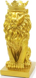 ライオンキング彫像 ゴールド色 北欧スタイルの家や書斎の装飾 コレクション置物 最高のギフト彫刻 書斎 贈り物 輸入品