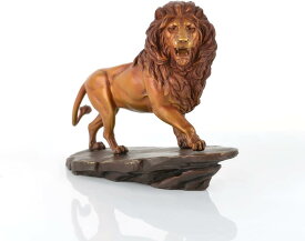 ブロンズ色 コパー純銅製 百獣の王ライオン彫像 彫刻 テーブル装飾 ギフト置物 アート工芸品 役員室 贈り物 輸入品