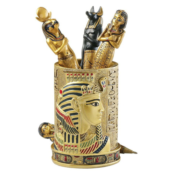 楽天市場】古代エジプトのファラオのペン容器カップ彫像 