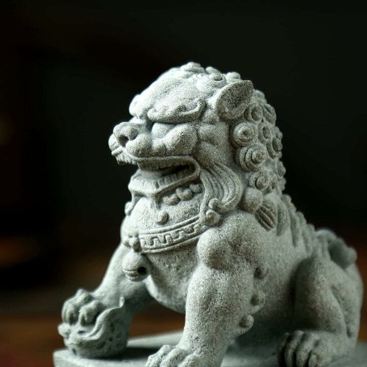 楽天市場】狛犬彫像ペア 守護ライオン石像彫刻 中国風水 アート工芸 