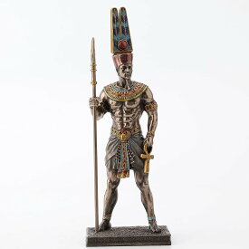 古代エジプトの神々の王 アメン神 メタリック風彫像 高さ約27cm太陽神ラー ツタンカーメン テーベ ピラミッド 贈り物 輸入品