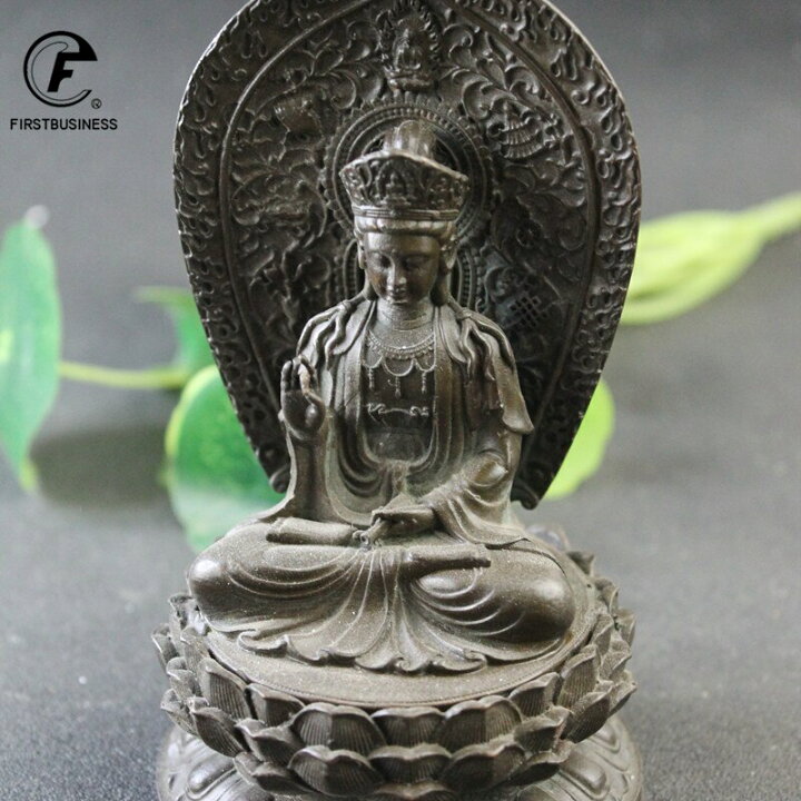 楽天市場】聖観音菩薩像 仏像彫刻 ロストワックス法 銅製キャスト彫刻 