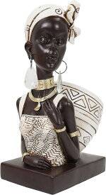 アフリカの女性彫像 リビングルーム彫刻装飾 26cmアフリカの女性アート胸像 ヴィンテージ アート装飾品ト贈り物 輸入品