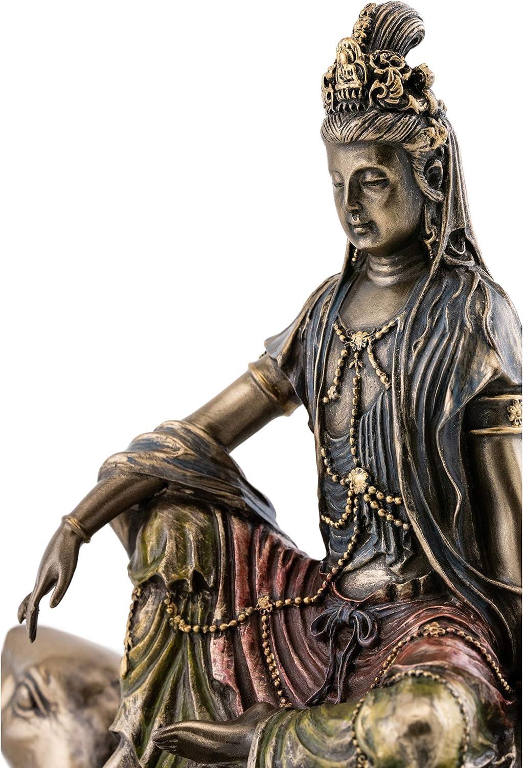 楽天市場】水月観音ブロンズ風彫像 仏教女神彫刻 高さ 約15ｃｍ/ 心の