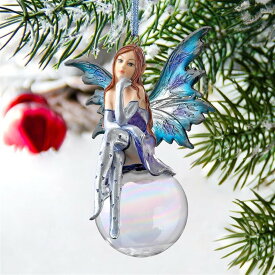 雪の妖精の女神 ホリデーオーナメント彫像 クリスマスツリー彫刻 スノーホワイト アートフィギュア プレゼント贈り物 輸入品