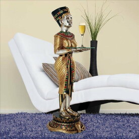 古代エジプト女王の忠実な従者の彫像 ホーム バー リビング エスニックカフェ パブ 贈り物 プレゼント 輸入品