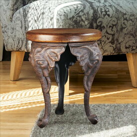 ティンベの 3 頭の象の頭が足になった家具 フットスツール彫刻家具 アート工芸 リビング カフェ パブ 新築祝い 輸入品
