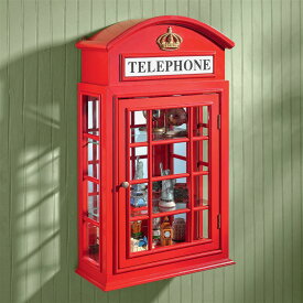 ピカデリーサーカスのイギリスの電話ブースを模した壁用木製キャビネット彫像 アート工芸 コンソール棚 贈り物輸入品