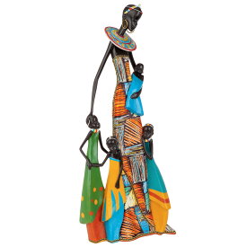 子供達を抱くマサイ族の女性 母性を祝うアフリカの抽象彫刻 アフリカン彫像 アハネ作装飾置物 贈り物 輸入品