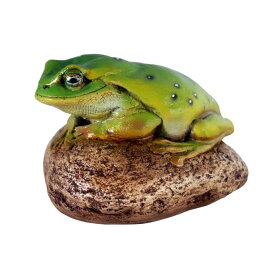蛙のフィニアス 庭の岩の上に座るヒキガエルの彫像 ガーデンオブジェ 両生類蛙フィギュア庭園 贈り物輸入品