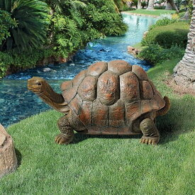 ケージーという名前のリクガメの彫像 ゾウガメ置物 ガーデン彫刻 庭園 芝生 ホームデコ プレゼント贈り物 輸入品