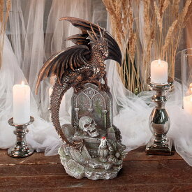 棘の翼を持つゴシック城の墓地のドラゴンの彫像置物フィギュア西洋風彫刻インテリアオブジェ書斎プレゼント贈り物輸入品