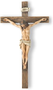 カトリック教会十字架の壁彫刻イエス・キリスト室内装飾品高さ25.4cmルネッサンス彫刻壁掛けアート工芸装飾輸入品