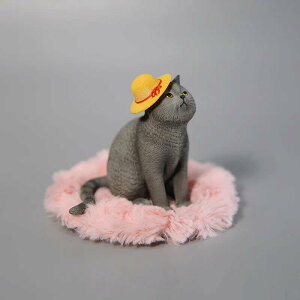 1/6サイズ 帽子を被ったプリンセスキャット 猫リアルフィギュア ネコ動物彫像置物 猫好きプレゼント輸入品JXK-141-A