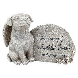 私たちの心の中に永遠に メモリアルドッグ像 ストーン風彫像 彫刻/ 犬のお墓 記念碑 ペットショップ 記憶 祭壇 プレゼント 贈り物（輸入品