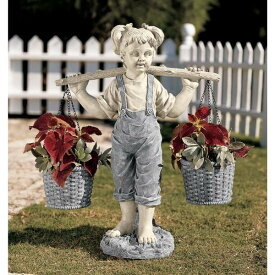 花を運ぶ少女像 フェリシティガーデン 至福の庭の為の花彫刻 彫像/ ガーデニング 園芸 庭園 芝生 プレゼント(輸入品)