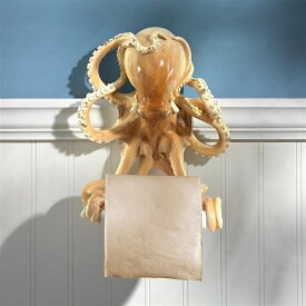 触手を持った蛸（タコ）バスルーム用 トイレット・ペーパーホルダー彫像 彫刻/ 魚屋 寿司店 水族館 ビーチカフェ ボートハウス（輸入品）