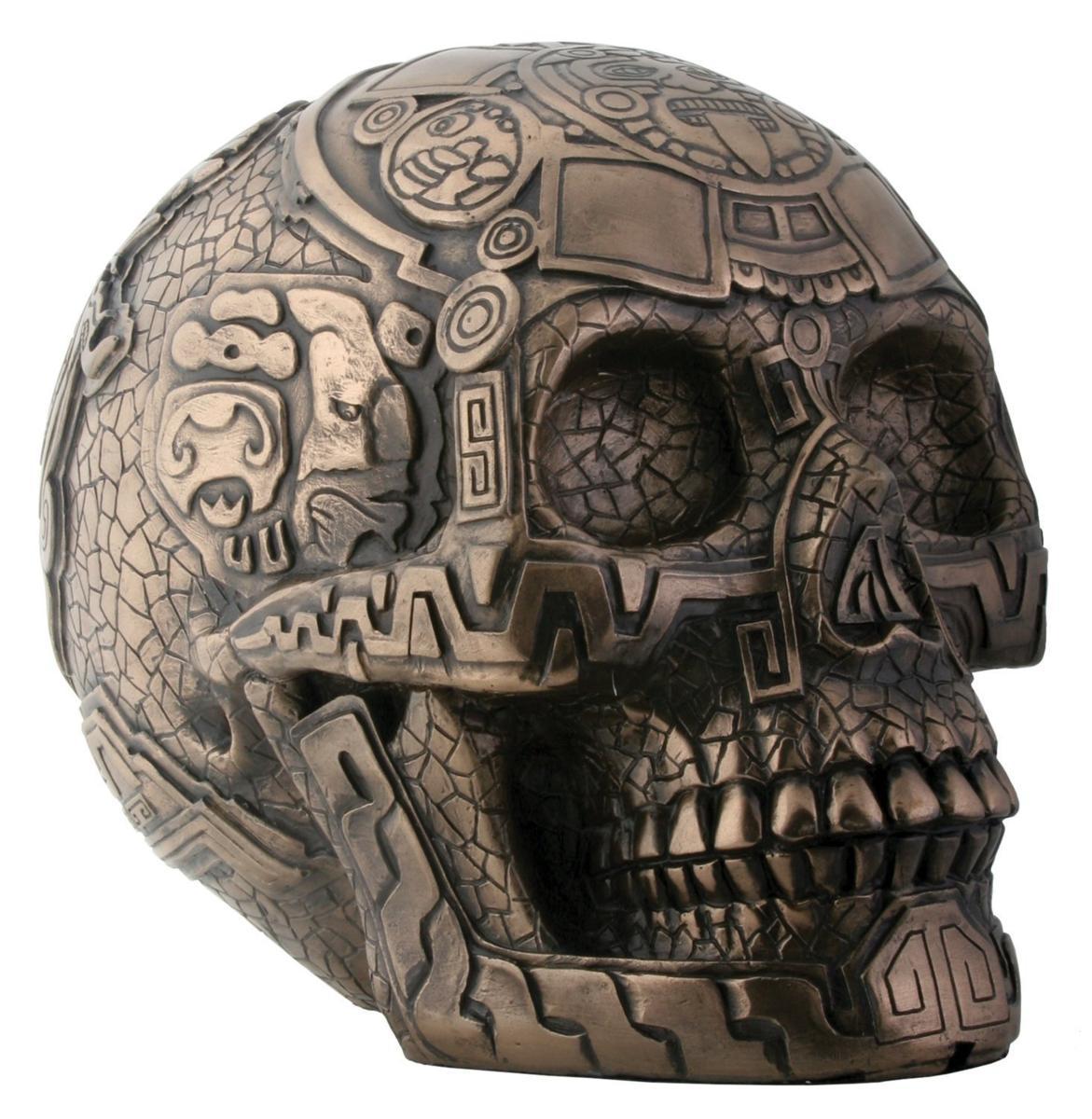 楽天市場】ブロンズ風 アステカ彫刻スカル(頭蓋骨) 彫像 置物オブジェ