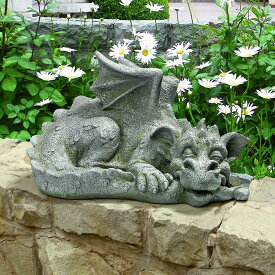 顔を赤らめるバベル 勇敢な龍 ドラゴンの像ミディアム ガーデン彫像 彫刻/ 洋風庭園 ガーデニング芝生 園芸 作庭プレゼント贈り物(輸入品)