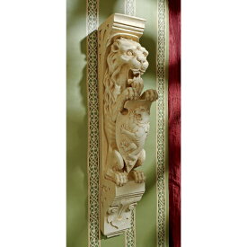 マナー(邸宅) 楯を持ったライオン ウォール 壁彫刻 彫像/ 壁装飾オーナメント 貴賓室 VIPルーム ローマ建築 プレゼント贈り物（輸入品）
