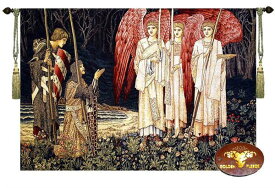美しい 聖杯を探し求める中世の騎士の旅立ち ジャカード織 ファインタペストリー ウォールアートインテリア（輸入品