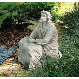 ゲッセマネの園で 祈るイエス像 ガーデン彫刻 彫像/ カトリック教会 洗礼 福音 聖霊 聖母マリア ガーデニング 広場 プレゼント（輸入品）