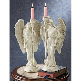 西洋彫刻 天使の燭台（2個セット）彫像/ カトリック教会 結婚式場 祭壇 貴賓室 VIPルーム 暖炉 洋風インテリア プレゼント贈物（輸入品