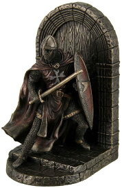 西洋彫刻 鎧を着た 中世の騎士 マルタ十字軍戦士 ブロンズ風ブックエンド彫像/ 西洋インテリア 書斎 誕生日 記念プレゼント贈り物（輸入品