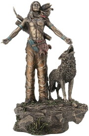 ネイティブ・アメリカン インディアン戦士の祈り 彫刻置物 彫像/ 西部開拓 保安官 カウボーイ バッファロー 記念プレゼント贈り物（輸入品