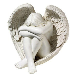 うずくまる孤独の天使 彫刻 彫像/ ガーデニング 庭園 園芸 芝生 玄関 エントランス 新築祝い プレゼント贈り物(輸入品