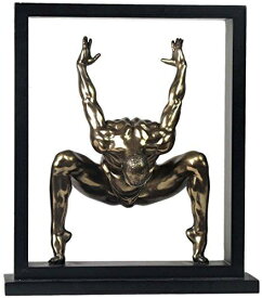 高さ 約27cm つま先を伸ばし、腰を落としてスクワットをしている男性ヌード彫像 彫刻/ アクセント プレゼント 贈り物 記念品(輸入品