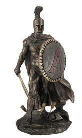 西洋彫刻 剣と盾を持った スパルタ王 レオニダス1世彫像/ テルモピュライの戦い 重装歩兵 コレクション 書斎 プレゼント贈り物（輸入品）