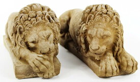 バチカンの2匹のライオン ストーン風 彫像/ サン・ピエトロ大聖堂 カトリック教会 玄関 エントランス 記念品プレゼント贈り物　(輸入品