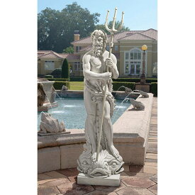 ギリシャ神話 海の神ポセイドン像 西洋ガーデン彫刻 屋内外インテリア装飾 彫像/ ガーデニング 庭園 噴水 芝生 プレゼント贈り物（輸入品）