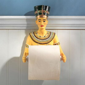 古代エジプト ネフェルティティ女王 ロイヤル・バスルーム・トイレットペーパーホルダー彫像 彫刻/ 新築祝い プレゼント 贈り物（輸入品）