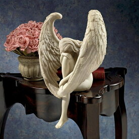 苦悩する長い翼の天使 座像 彫像 彫刻置物 イヴリン・メイヤーズ・ハートリー作/ インテリアアクセント 書斎 図書館 プレゼント（輸入品）