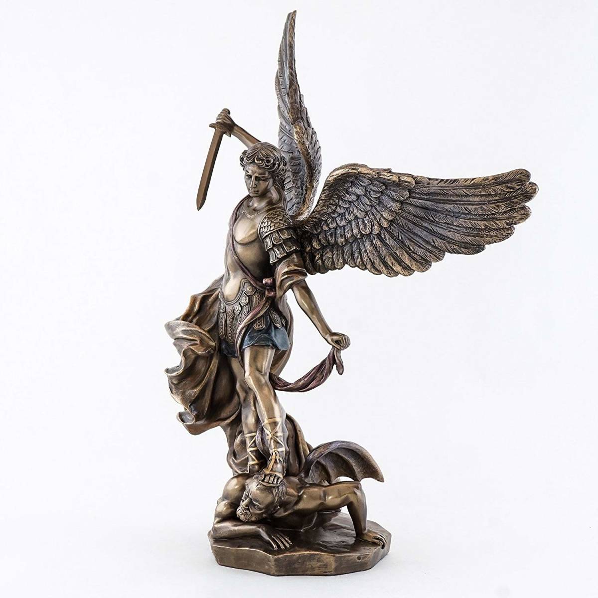守護天使 大天使ミカエル ブロンズ風 彫像 彫刻/ カトリック教会 祭壇