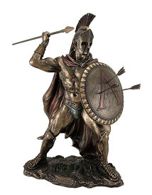 古代ギリシャ戦士 スパルタ王 レオニダス ブロンズ風 彫像 彫刻 高さ 約32cm/ ペルシャ戦争 テルモピュライ エーゲ海 英雄 戦士（輸入品