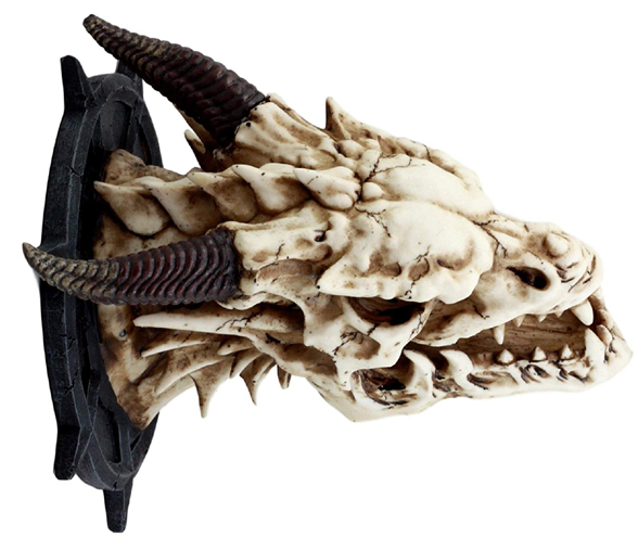 楽天市場】角のあるドラゴン 頭蓋骨 スカル 彫像 壁彫刻 ウォールデコ