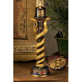 コブラの女神 蛇（スネーク）祭壇 燭台とキャンドル 彫像 彫刻/ ピラミッド 神殿 ファラオ 王宮（輸入品）
