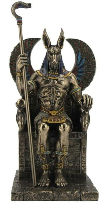 楽天市場】古代エジプト 王座に座る、アヌビス神 ブロンズ風 彫像 彫刻 
