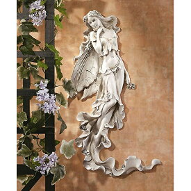 ブリアンナ 夏の風の妖精レリーフ 涼しげな妖精の壁掛け レリーフ彫刻 彫像 西洋彫刻（輸入品）