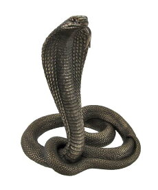 動物彫刻 大きなキングコブラ彫像 毒蛇スネーク 爬虫類カフェ ブロンズ風/ 動物園 庭園 芝生 コレクション記念品 プレゼント贈り物(輸入品)