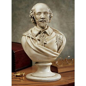 西洋偉人胸像 ウィリアム・シェイクスピア彫像 大理石風彫刻/ William Shakespeare Desktop Sculptural Bust in Antique Stone[輸入品