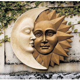 天体のハーモニー太陽と月 壁面彫刻 彫像/ 壁装飾アクセント 天体カフェ 天文台 科学館 応接室 貴賓室 記念品 プレゼント贈り物（輸入品）