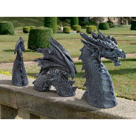 ガーデン ドラゴン アクセント彫刻 石像 ファルケンベルク城のドラゴン 彫像/ The Dragon of Falkenberg Castle Moat Lawn Statue(輸入品