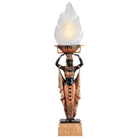 古代エジプトスタイル彫刻テーブルランプ 照明 ブロンズ風彫像/ エスニックレストラン カフェ パブ プレゼント記念品 贈り物(輸入品)