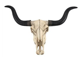 ロングホーン（牡牛）頭骨 レプリカ 壁掛け彫刻 彫像 /ハンティング・トロフィー 貴賓室 VIPルーム 壁装飾オーナメント プレゼント(輸入品