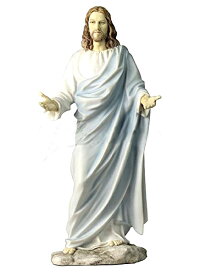 祝福するイエス・キリスト カラー彫像 彫刻 カトリック教会 祭壇 洗礼 祝福 聖母マリア プレゼント（輸入品