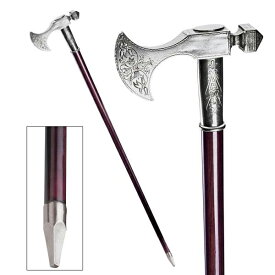 エレガントなスティッキ ピューター製の杖 ババロア(中世風) ウォーキングステッキ 紳士風 杖/ Bavarian Walking Stick [輸入品